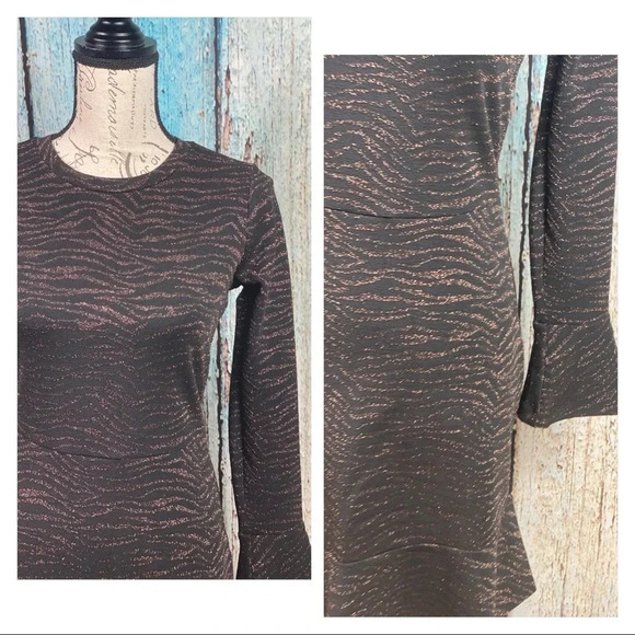 MICHAEL KORS NWT Caramel Flounce Trim Dress - Picture 6 of 14